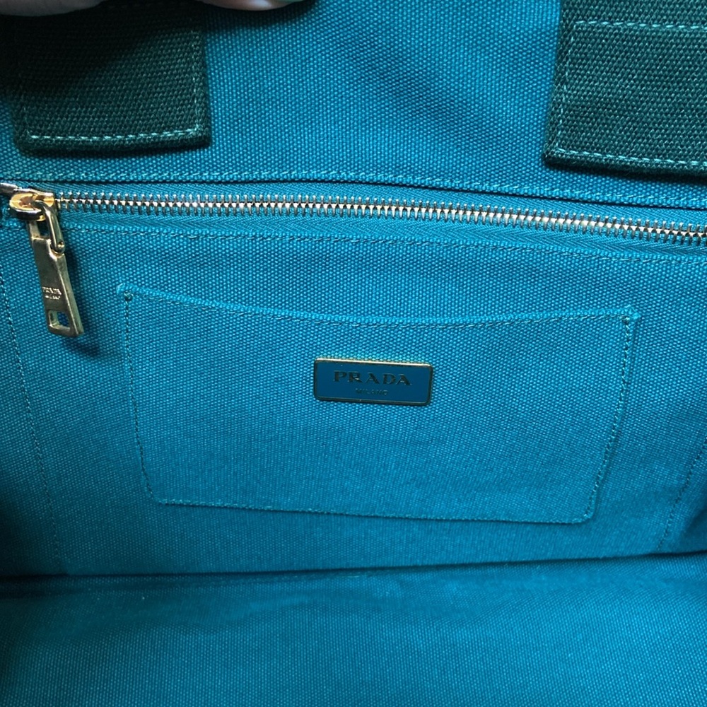 Prada Green Canapa GM w/ Strap - Picture 10 of 17